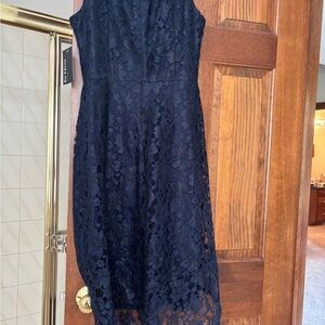 New with Tags Elegant Navy Lace cocktail Dress